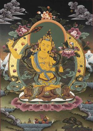 Manjushree Thangka Art | Tibetan Buddhist Bodhisattva Of Wisdom